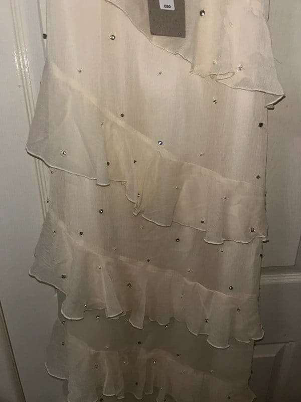 River Island River island cream diamanté dress - 1