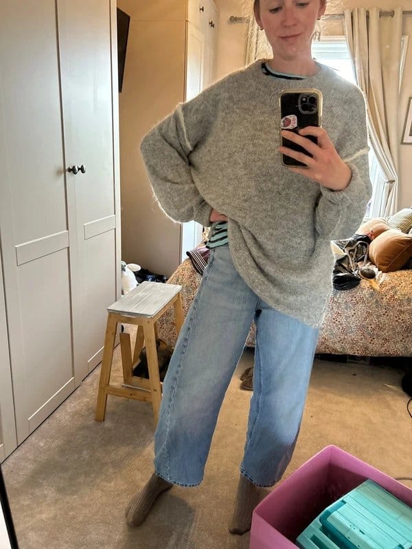 Topshop Grey Oversized Jumper