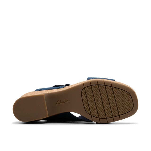 Clarks Clarks Women's Nerisa West Navy Nubuck Heeled Sandals, Wedge Sandals in Blue - 3