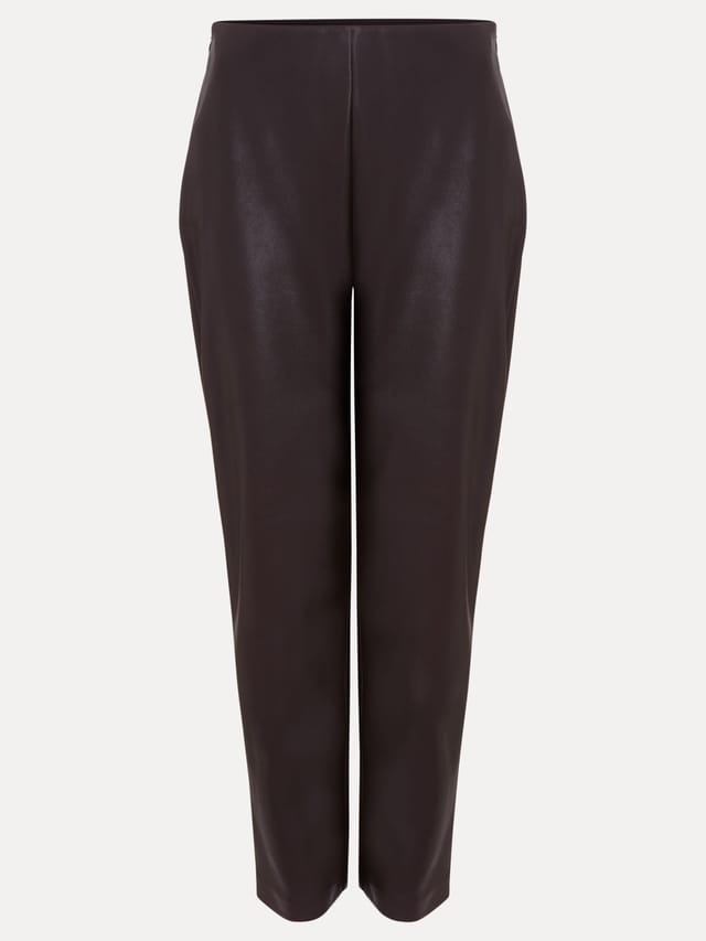 Phase Eight Phase Eight Women's Mya PU Crop Trouser in Dark Brown - 2