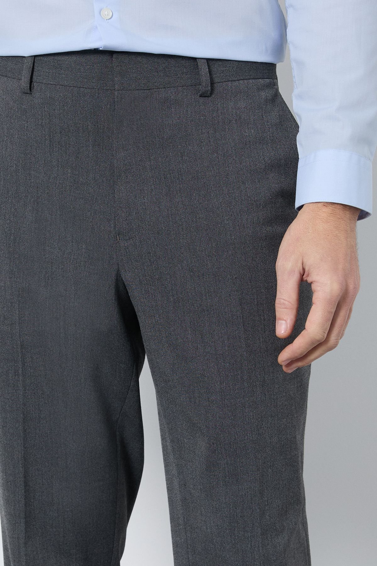 Burton Burton Men's Mid Grey Tailored Fit Essential Suit Trousers - 4