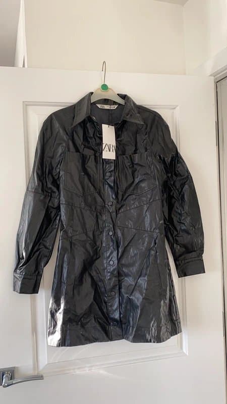 Zara Black faux leather dress Zara