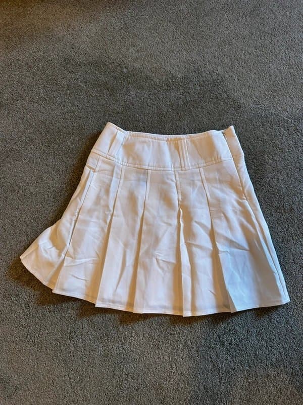 Shein mini pleated white skirt