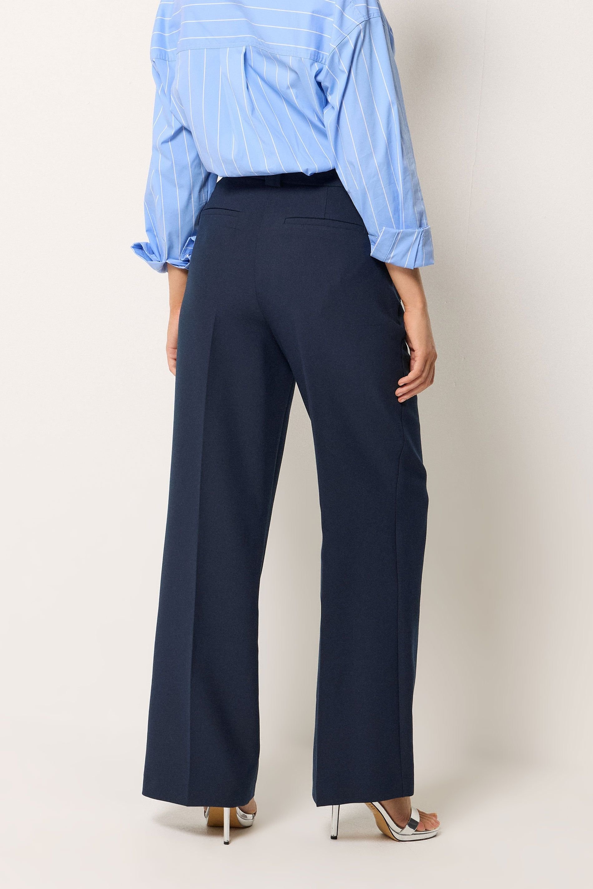 Star By Julien Macdonald Star by Julien Macdonald Women's Tailored Wide Leg Trousers in Dark Navy - 3