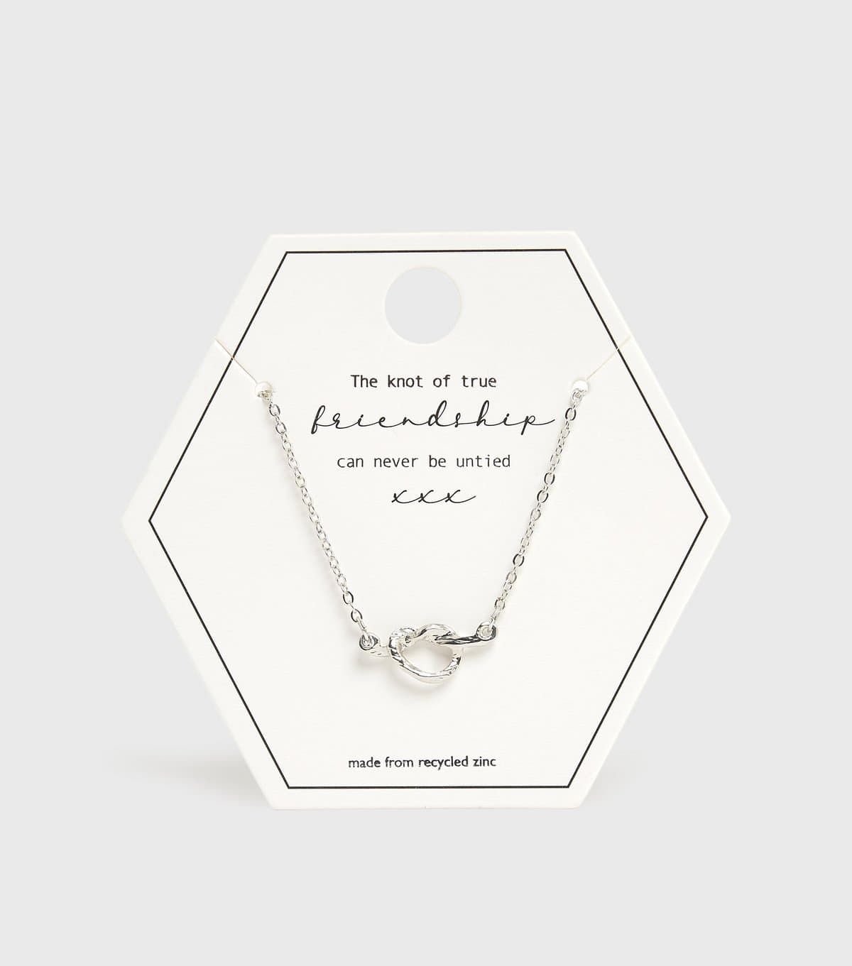 New Look Silver Friendship Knot Pendant Necklace New Look
