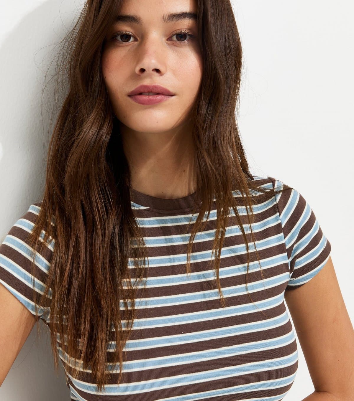 New Look New Look Blue Cotton-Rich Striped Baby Tee