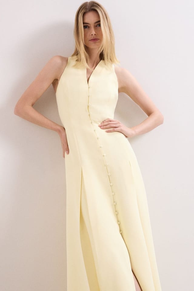 Phase Eight Phase Eight Women's Greta Tux Maxi Dress in Lemon - 3