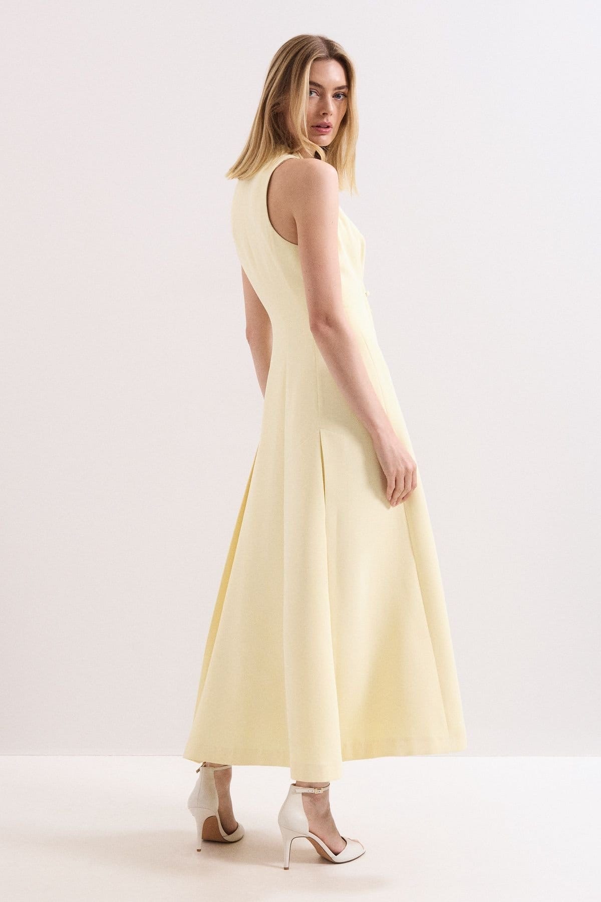 Phase Eight Phase Eight Women's Greta Tux Maxi Dress in Lemon - 4