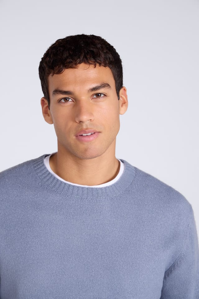 Animal Animal Men's Soft Comfortable Casual Stretchy Crew Neck Warm Cosy Pullover Jumper in Blue - 3