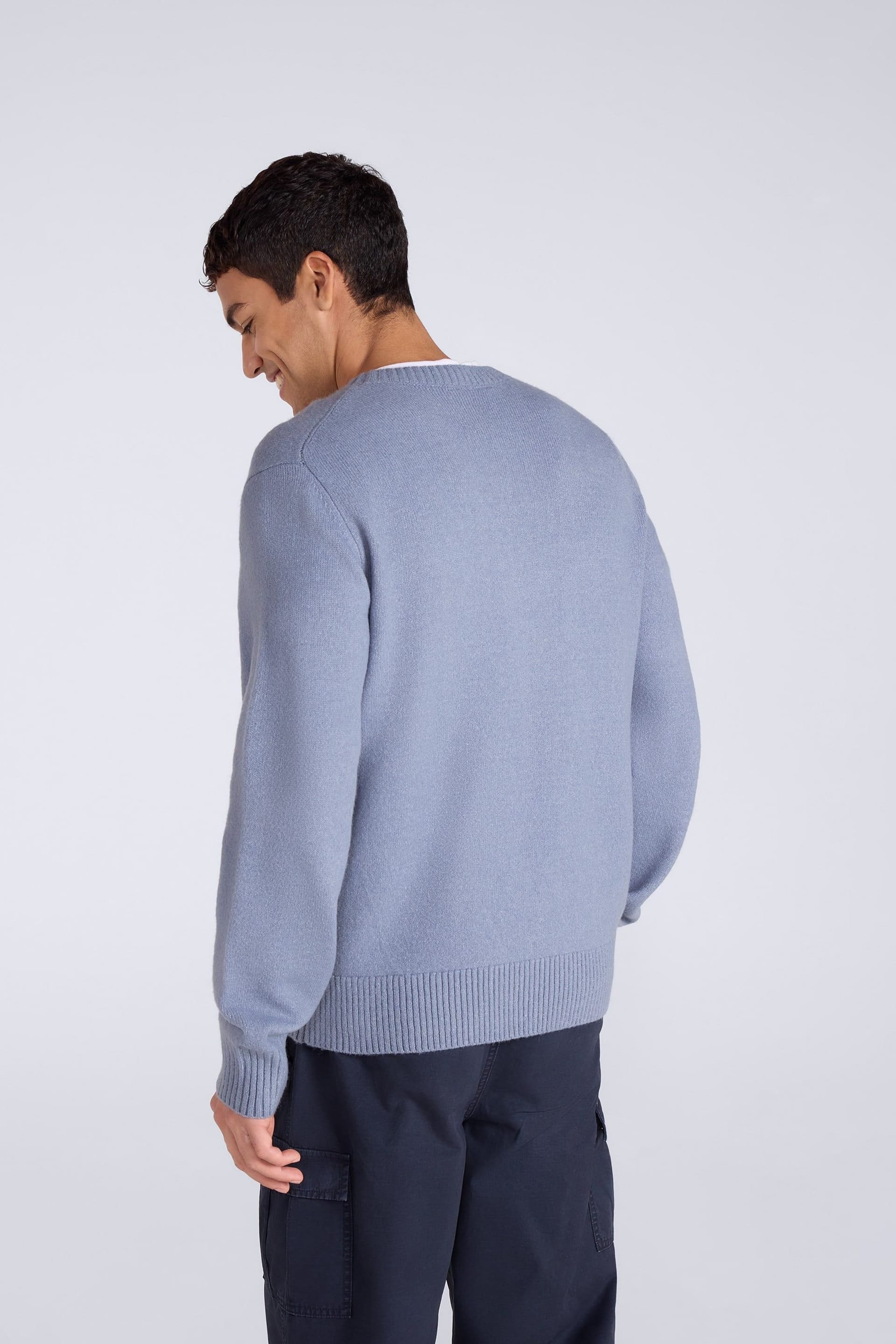 Animal Animal Men's Soft Comfortable Casual Stretchy Crew Neck Warm Cosy Pullover Jumper in Blue - 4