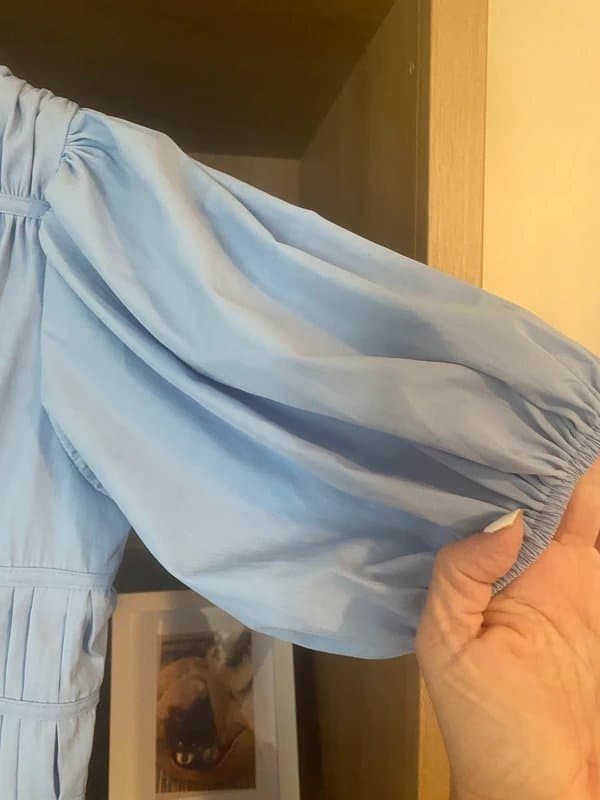 Fashion Wear Cornflower Blue Pleated Tiered Maxi Dress Size M UK 10-12 Cottagecore 💙