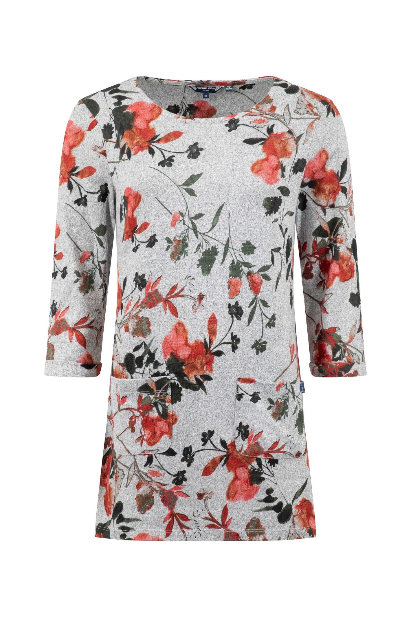 Weird Fish Weird Fish Women's Sidney Printed Brushed Tunic in Mid Grey - 2