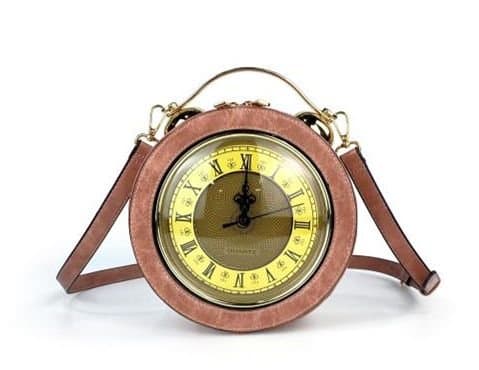 Fontanella Fashion Fontanella Fashion Women's Clock Shaped Gothic Unique Design Handbag in Pink