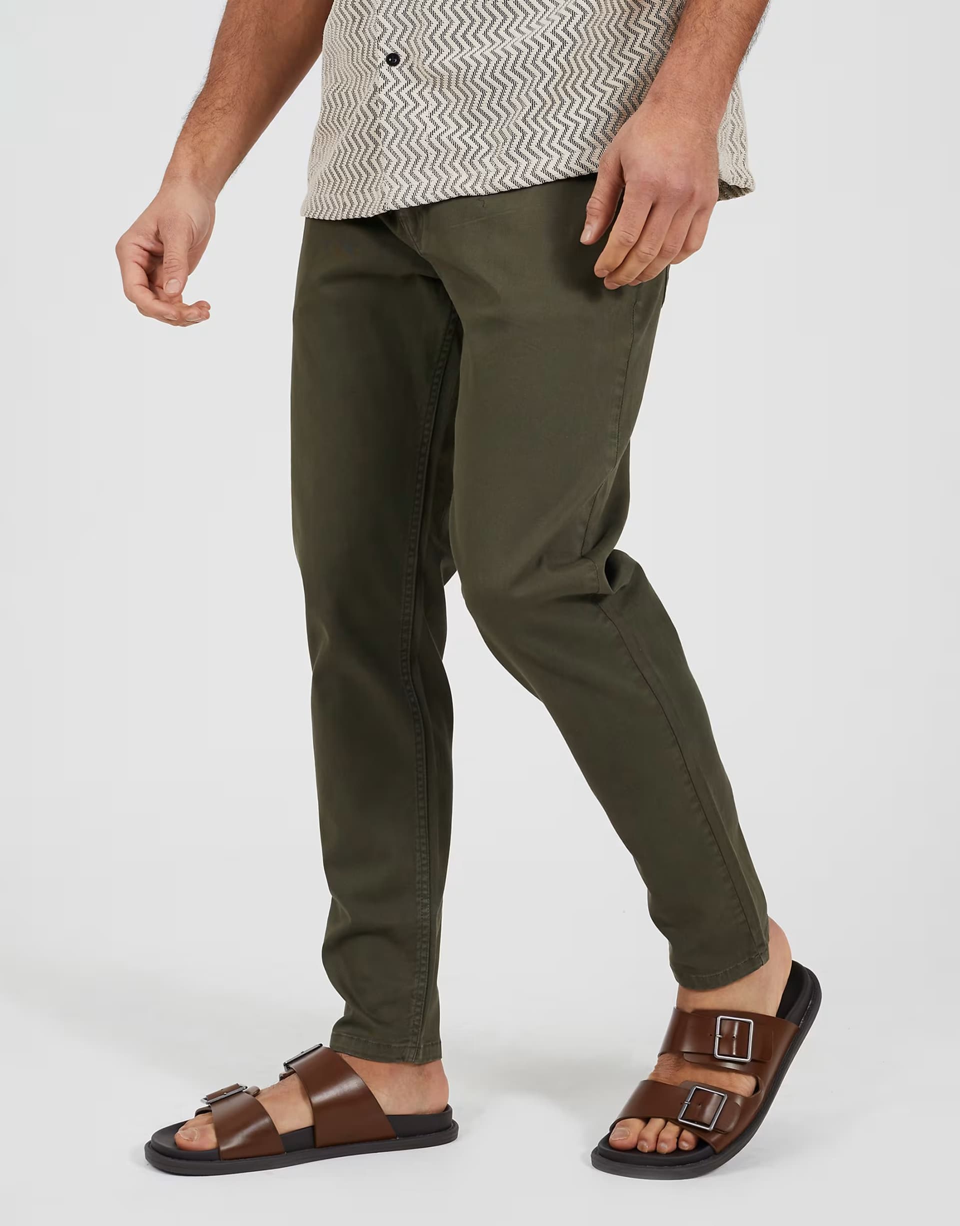ASOS Brave Soul Cotton twill chino trousers in khaki