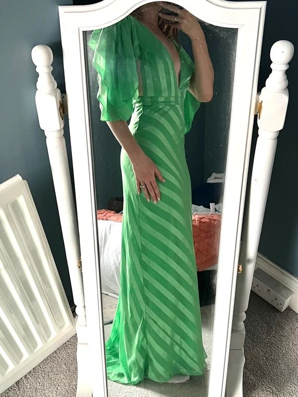 ASOS ASOS Green Stripe Floor Length Dress - 1