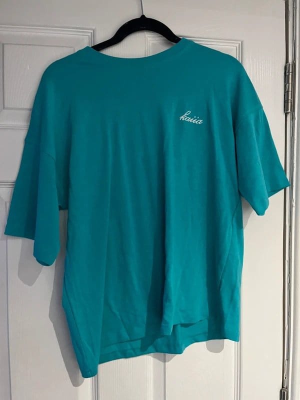 Kaiia Turquoise Oversized Graphic T-Shirt