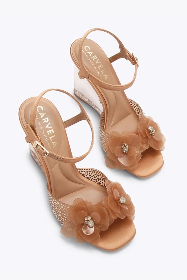 Carvela Carvela Women's 'Positano Flower Wedge' Heels in Bronze - 2