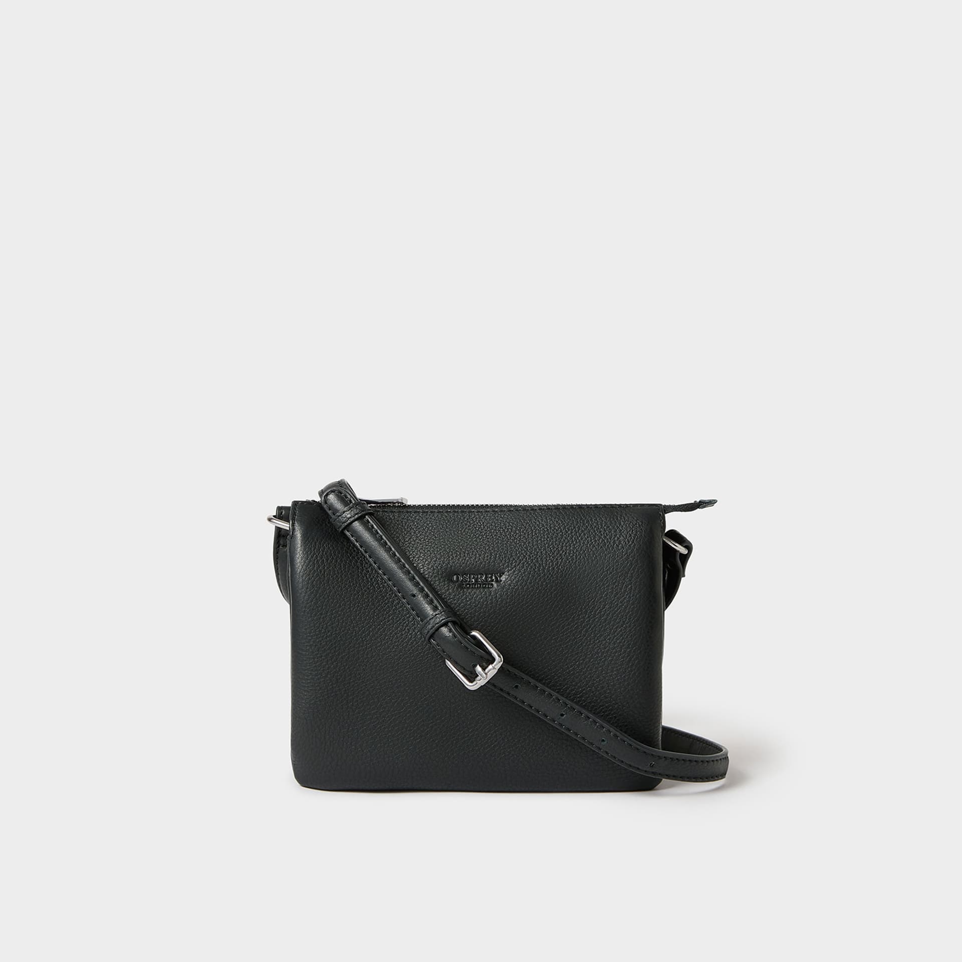 OSPREY LONDON Osprey London Black Leather Crossbody Bag