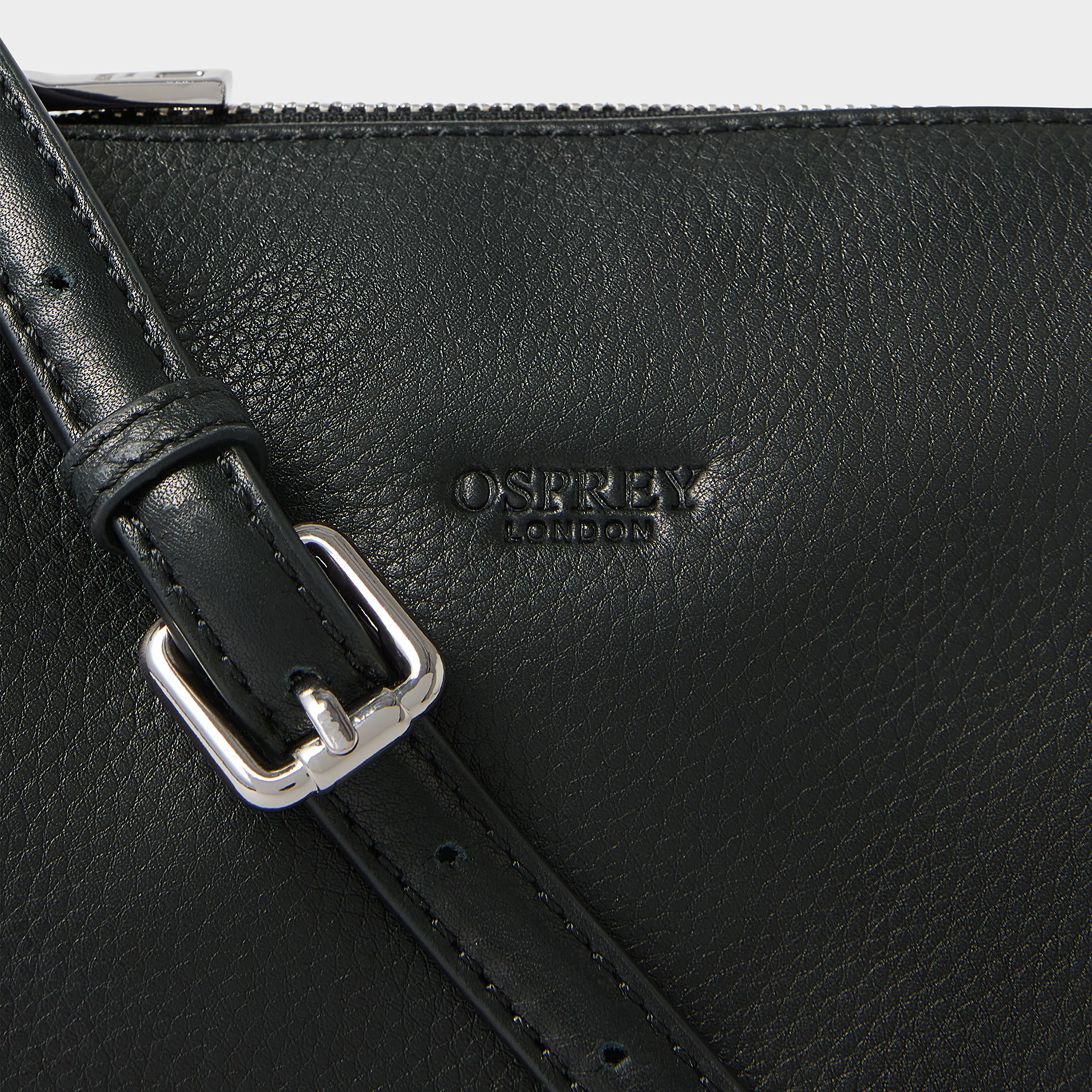 OSPREY LONDON OSPREY LONDON Women's The Kelso Small Leather Crossbody Bag in Black - 4
