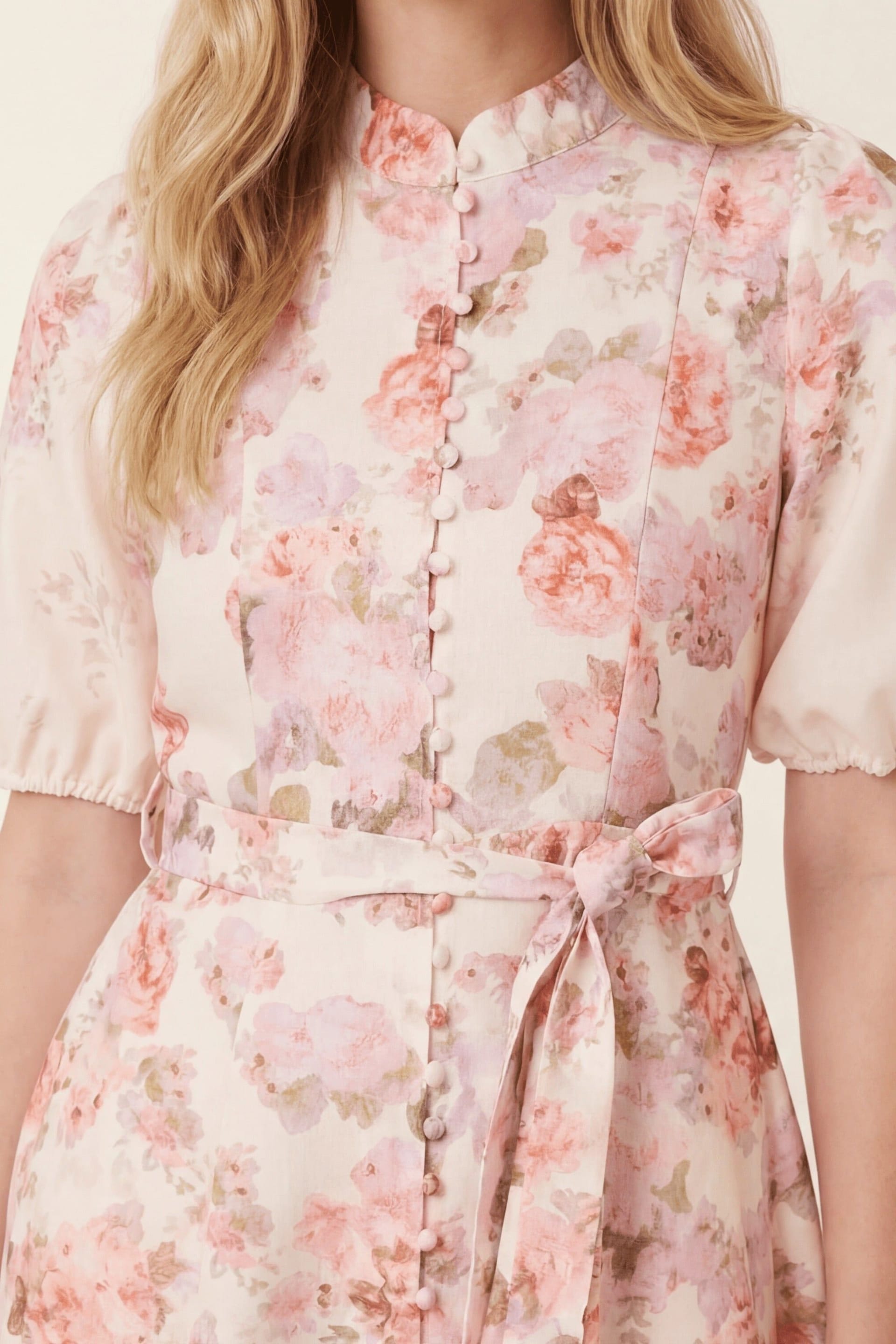 Style Cheat Style Cheat Women's Soft Pink Watercolour Floral Mini Dress - 4