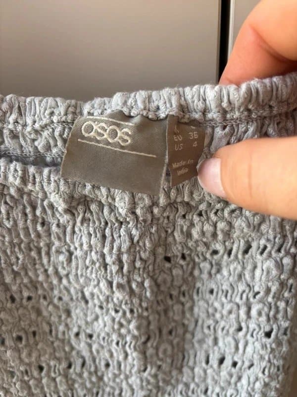 ASOS Brand New ASOS Ruched Elasticated Crop Top in UK Pale Blue Size 8