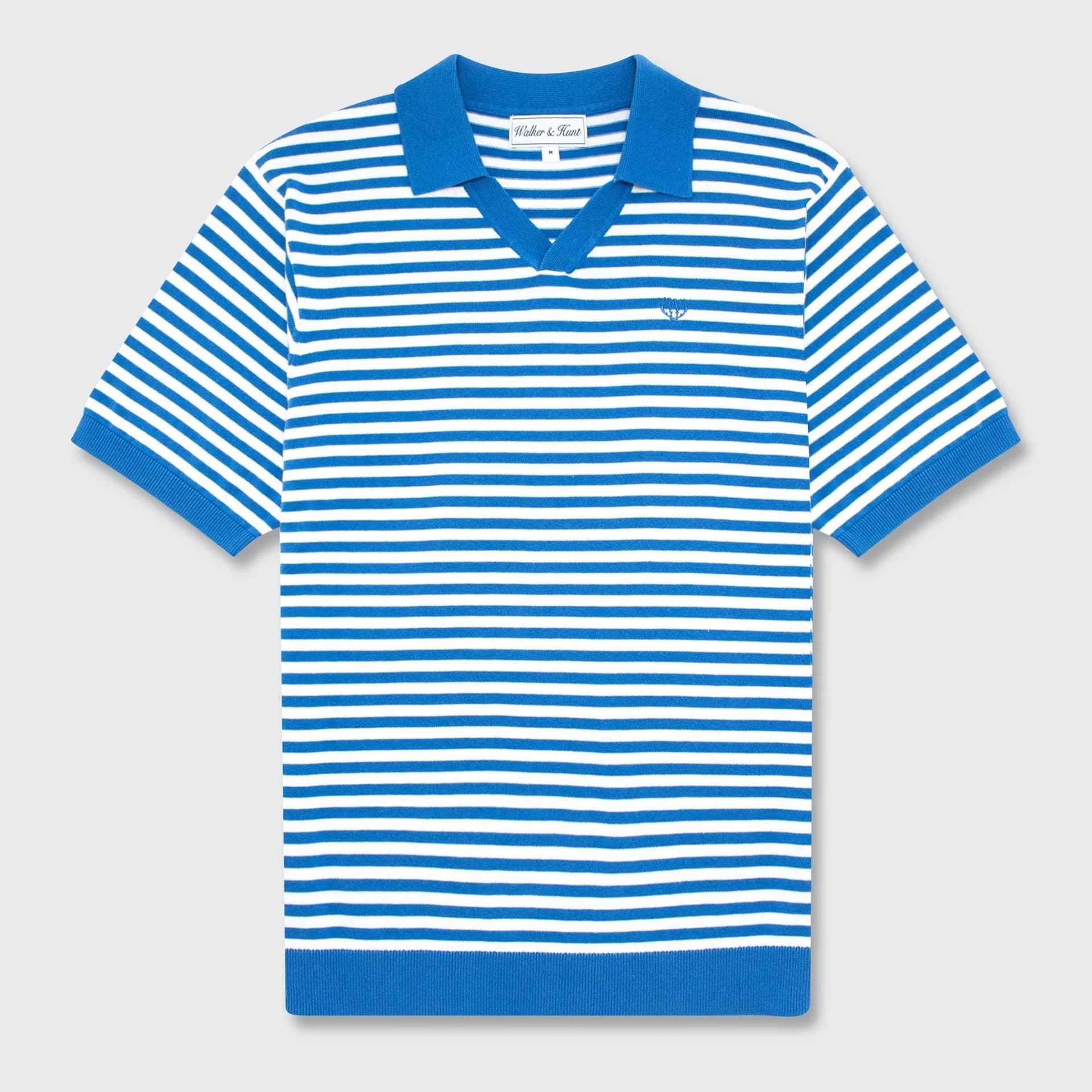 Walker & Hunt Walker & Hunt Men's Milton Striped Polo in Blue