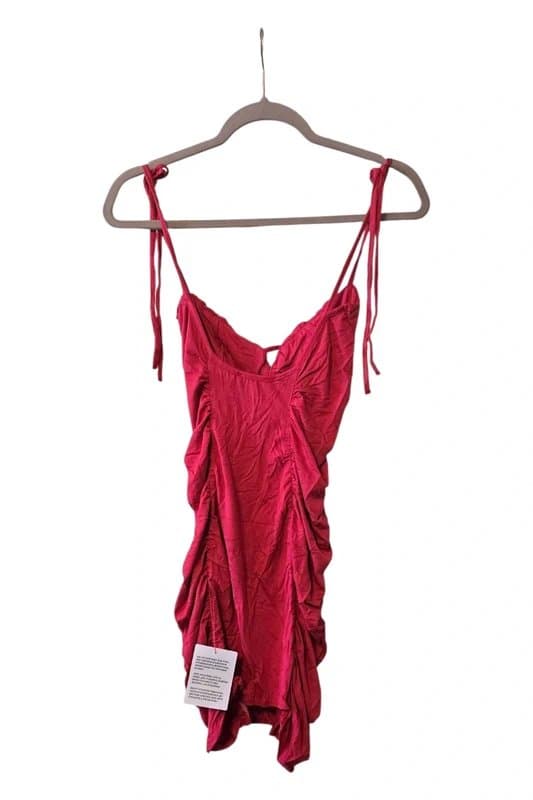 ASOS Design Red Ruched Bodycon Dress.Size 6