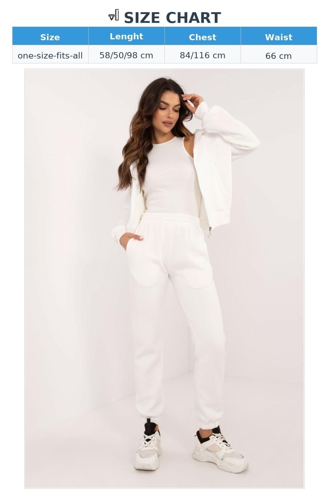 Love Lace Love Lace Women's Cotton Elastane Zip Hoodie Sweatshirt Set in White - 4