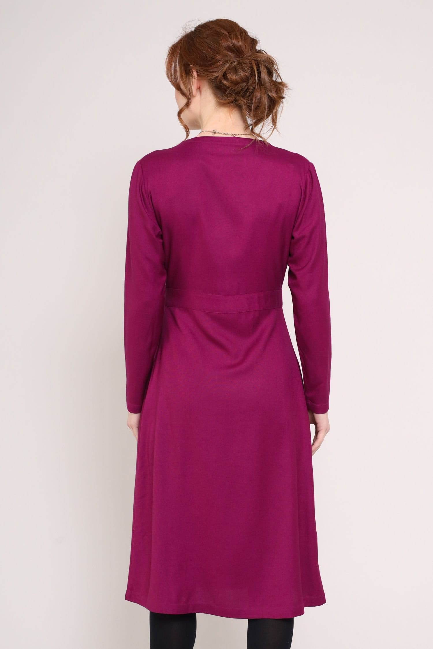Nomads Clothing Nomads Clothing Women's Viscose Tie Wrap Dress in Dark Pink - 4