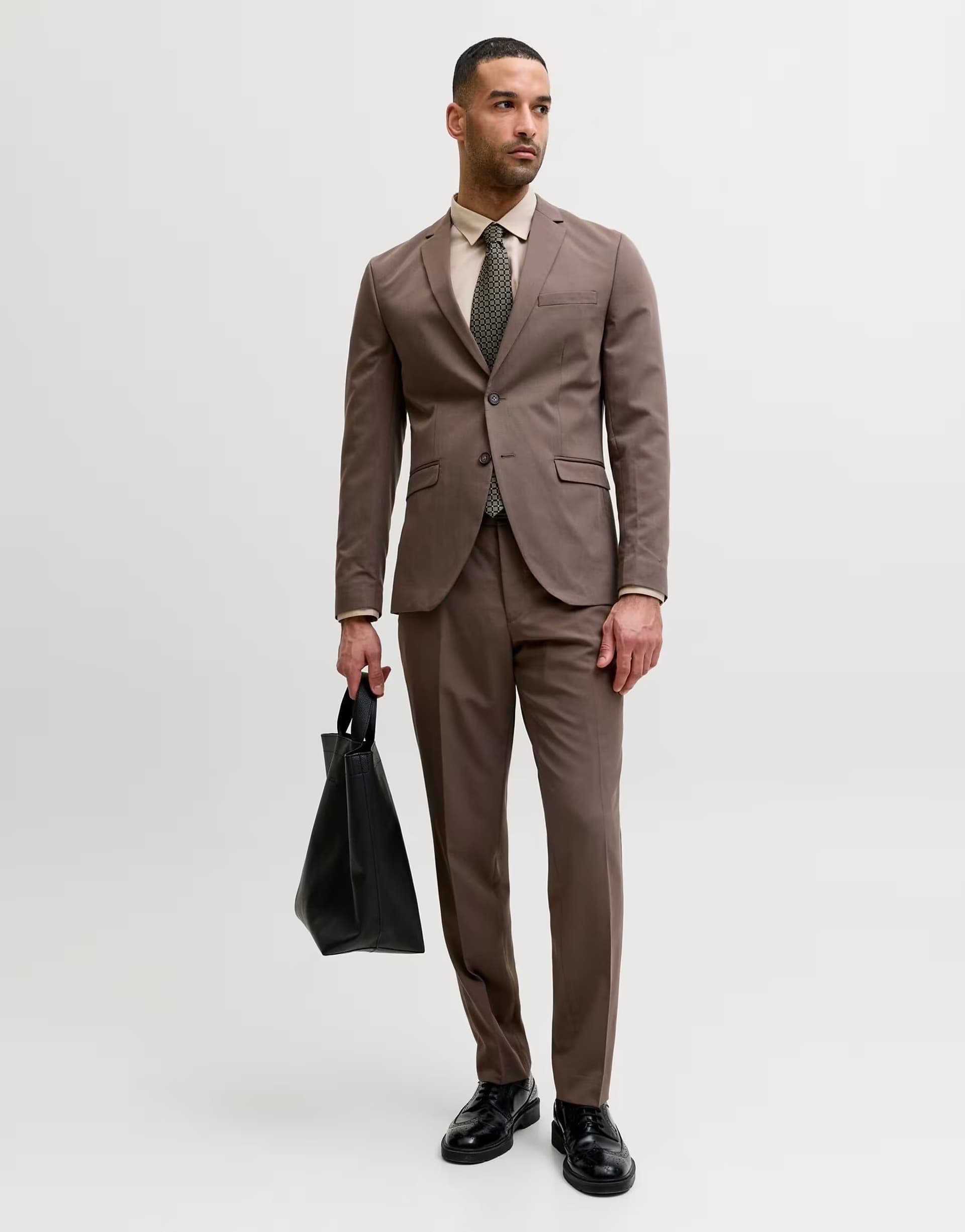 ASOS Jack & Jones Single breasted blazer and tailored trousers in morel