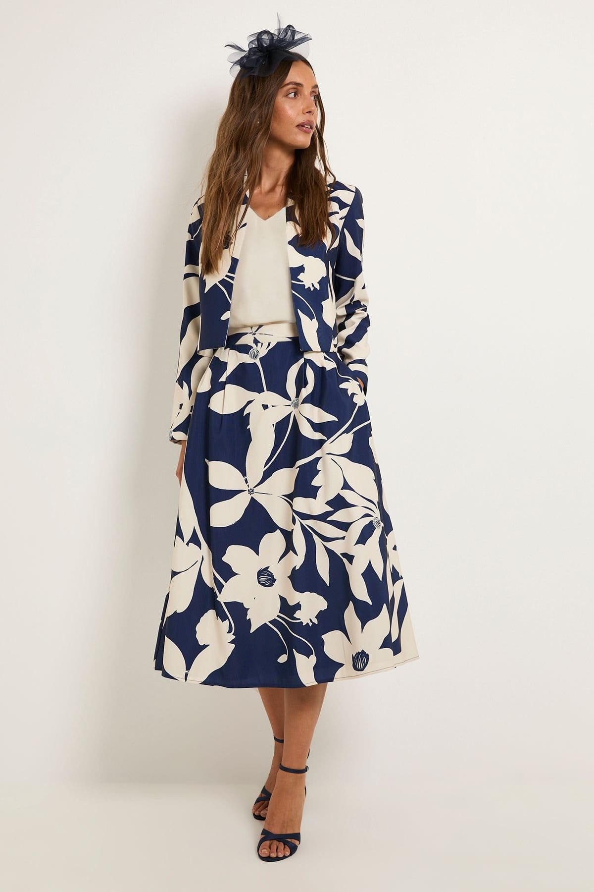 Wallis Wallis Women's Floral Ottoman Twill Jacket in Navy - 4