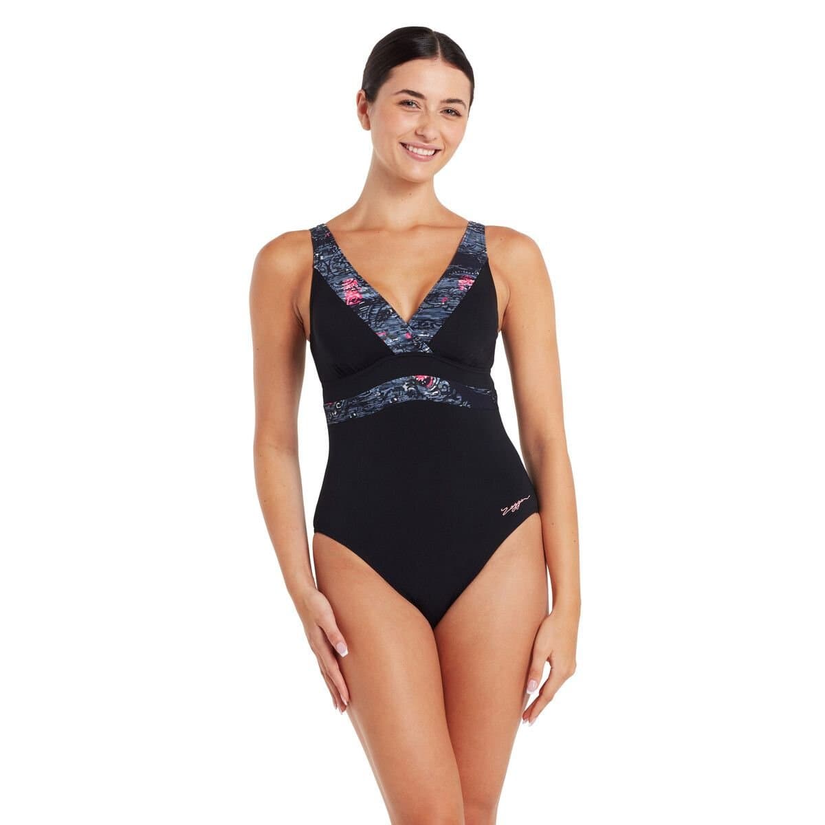 Zoggs Zoggs Women's Dusk Square Back One Piece Swimsuit in Black