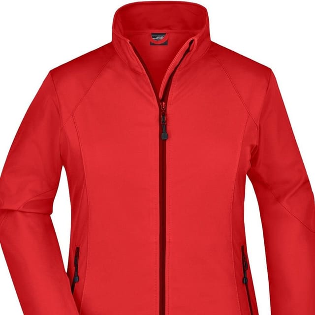 James and Nicholson James and Nicholson Women's Plain Stretch Soft Shell Jacket in Red - 2