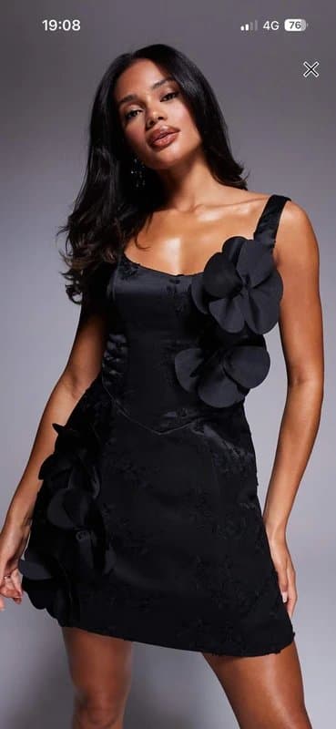 ASOS ASOS luxe jacquard satin 3d floral mini dress