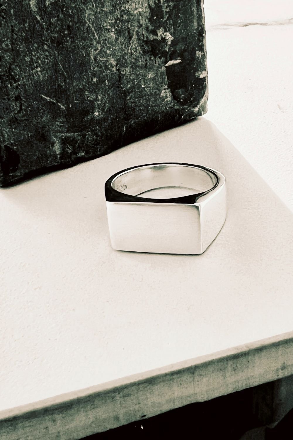 Otis Jaxon London Otis Jaxon London Solid Sterling Silver Men's Small Rectangular Signet Ring - 2