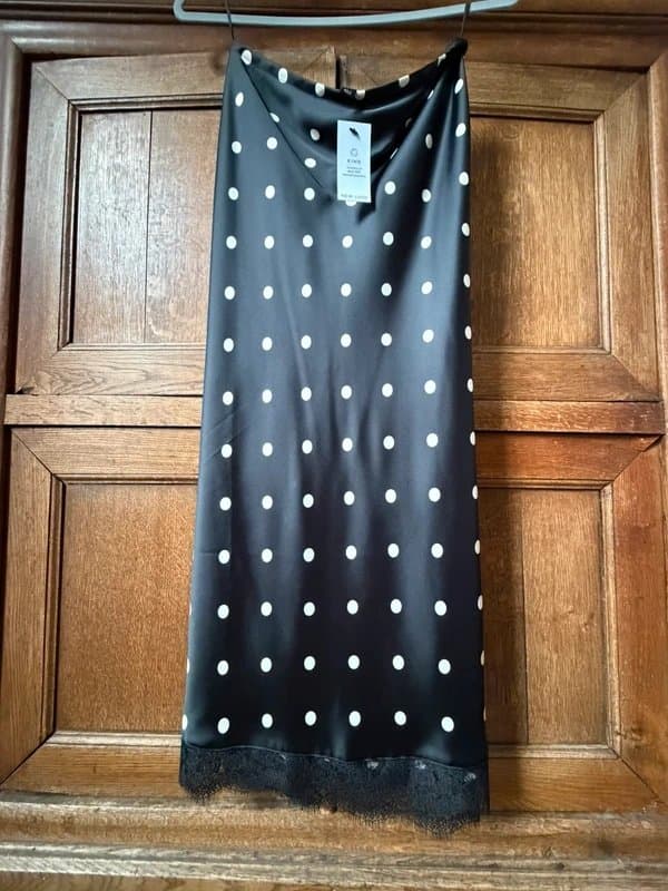 New Look New Look satin polka dot slip skirt
