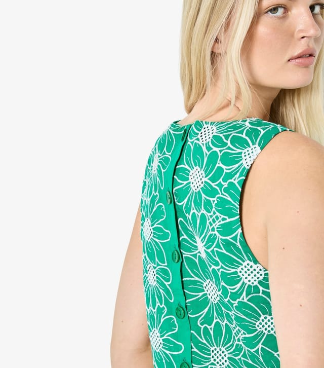 Apricot Women's Bright Green Embroidered Sunflower Sleeveless Top Apricot New Look - 3