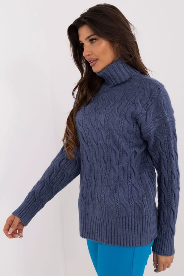 Love Lace Love Lace Women's Turtleneck Everyday Knit Sweater for Casual Wear in Blue - 2