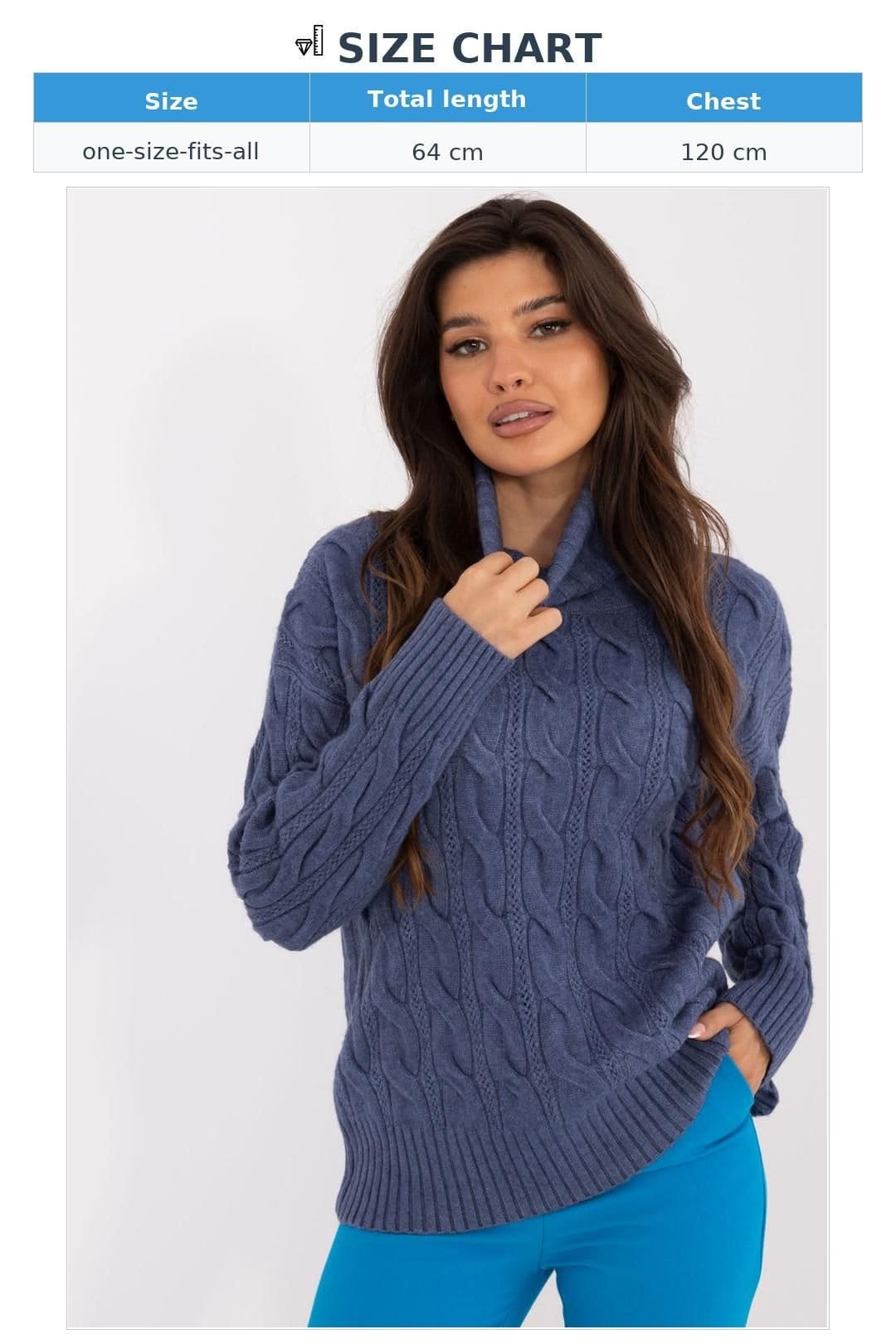 Love Lace Love Lace Women's Turtleneck Everyday Knit Sweater for Casual Wear in Blue - 4