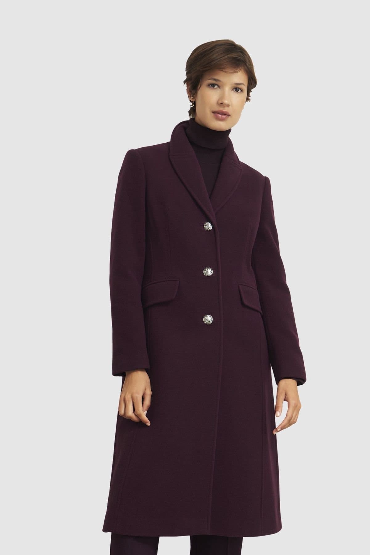 Hobbs London Hobbs London Women's Edwina Cashmere-Blend Long Coat in Aubergine