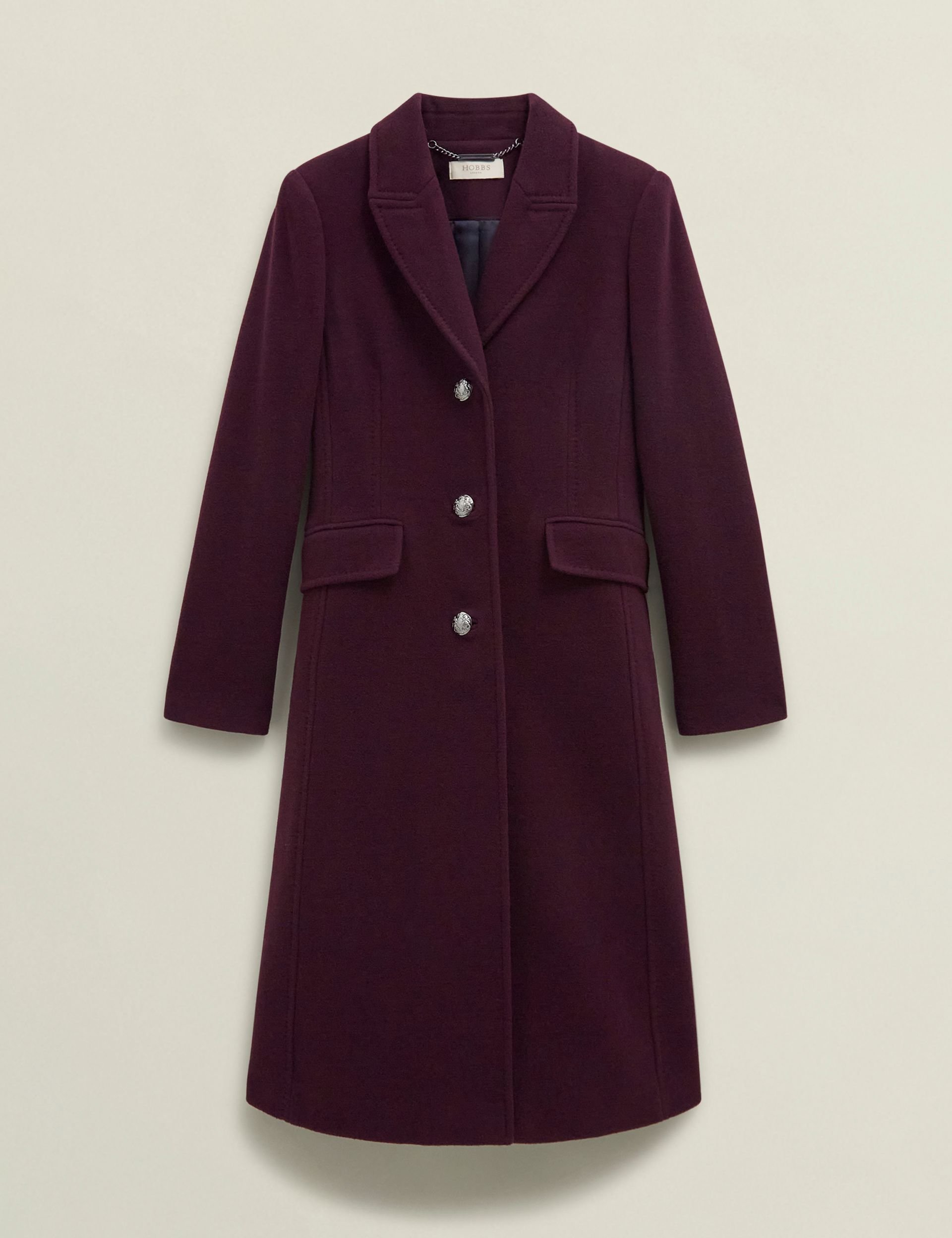 Hobbs London Hobbs London Women's Edwina Cashmere-Blend Long Coat in Aubergine - 2
