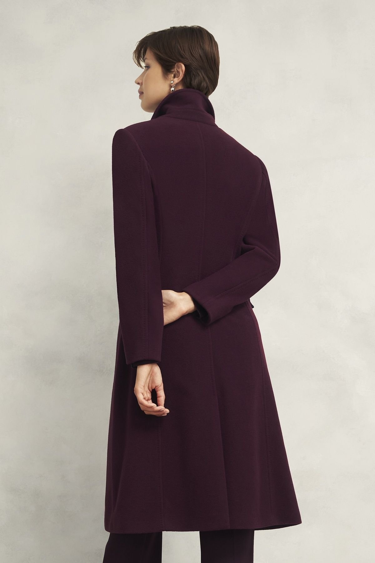 Hobbs London Hobbs London Women's Edwina Cashmere-Blend Long Coat in Aubergine - 4