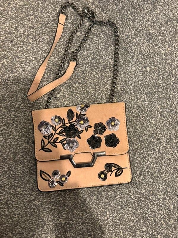 Topshop Topshop Floral Sequin Embellished Crossbody Bag Nude/Blush