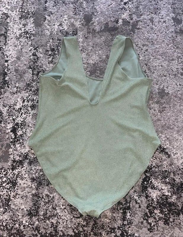 ASOS Asos Khaki Green Textured Swimsuit Plus Size 28/30 Casual Swimming Basic Light Summer