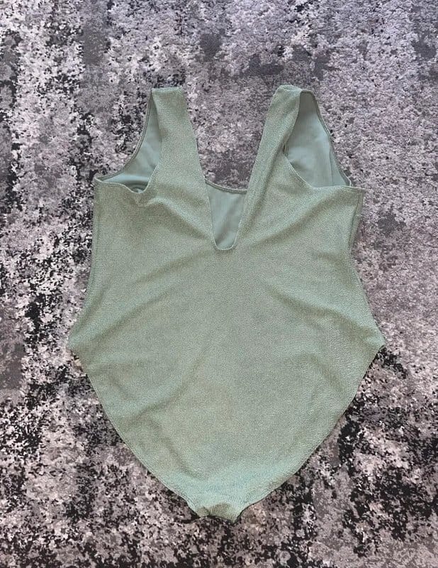 ASOS Asos Khaki Green Textured Swimsuit Plus Size 28/30 Casual Swimming Basic Light Summer - 1