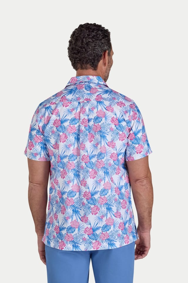 raging bull Raging Bull Men's Short Sleeve Maldives Floral Linen Revere Shirt - 2