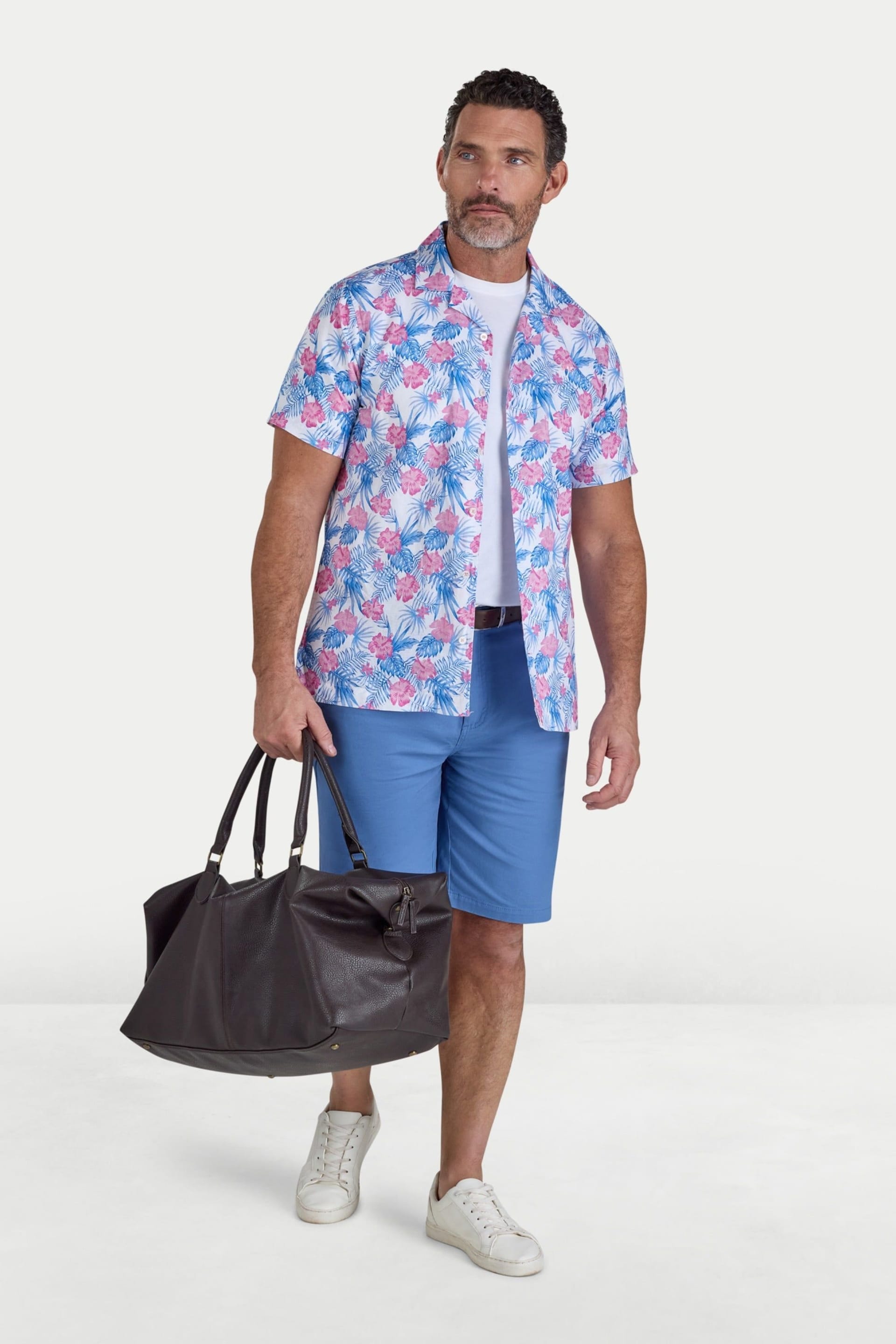 raging bull Raging Bull Men's Short Sleeve Maldives Floral Linen Revere Shirt - 4