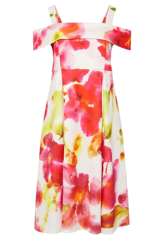 Yours Yours Women's Cold Shoulder Floral Skater Dress - 2