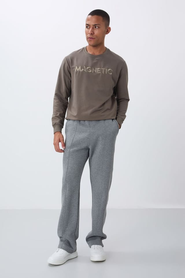 Tommy Life Tommy Life Men's Regular Fit Cotton-Polyester Sweatpants in Grey - 2