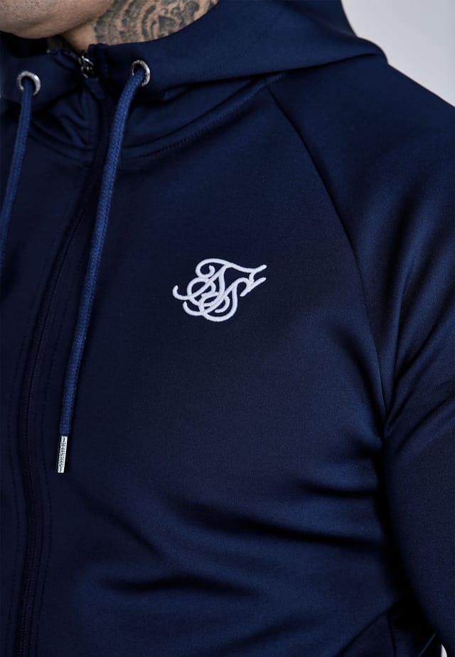 SikSilk SikSilk Men's Essentials Poly Full Zip Hoodie in Navy - 2